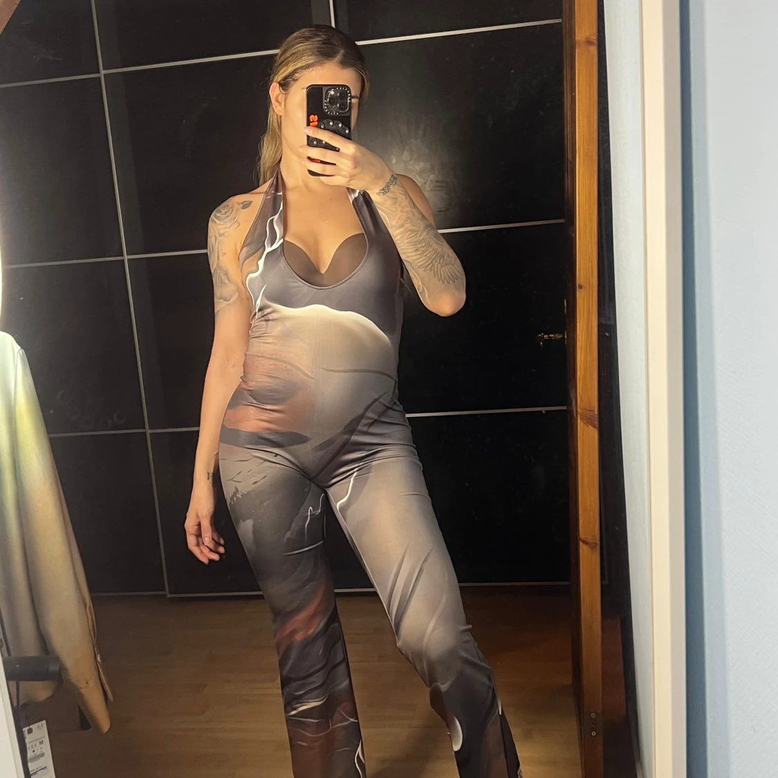 Mönstrad byxdress jumpsuit