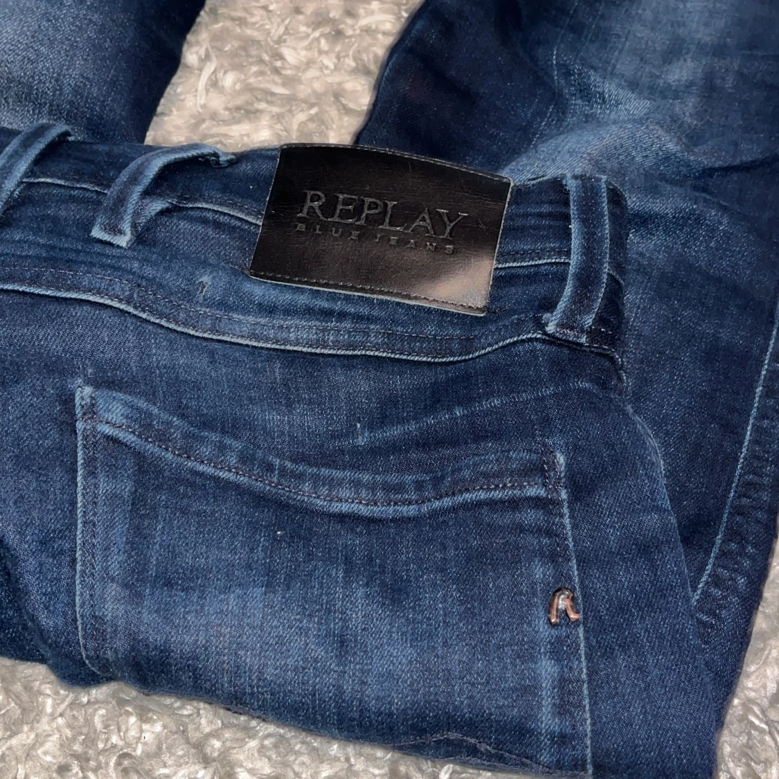Mörkblå Replay Anbass jeans slim fit - 2