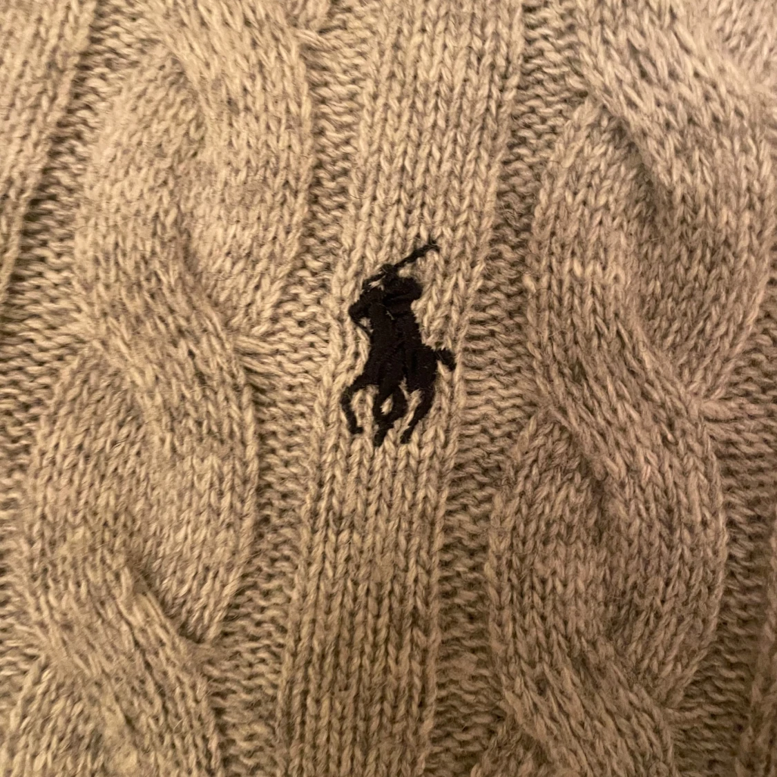 Grå kabelstickad halv zip från Polo Ralph Lauren - 1