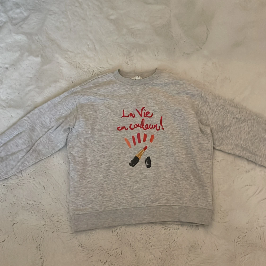 Grå sweatshirt med tryck från H&M