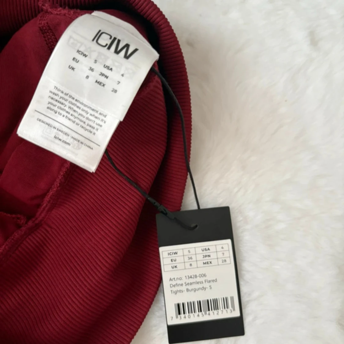 Burgundy flared tights från ICANIWILL - 2