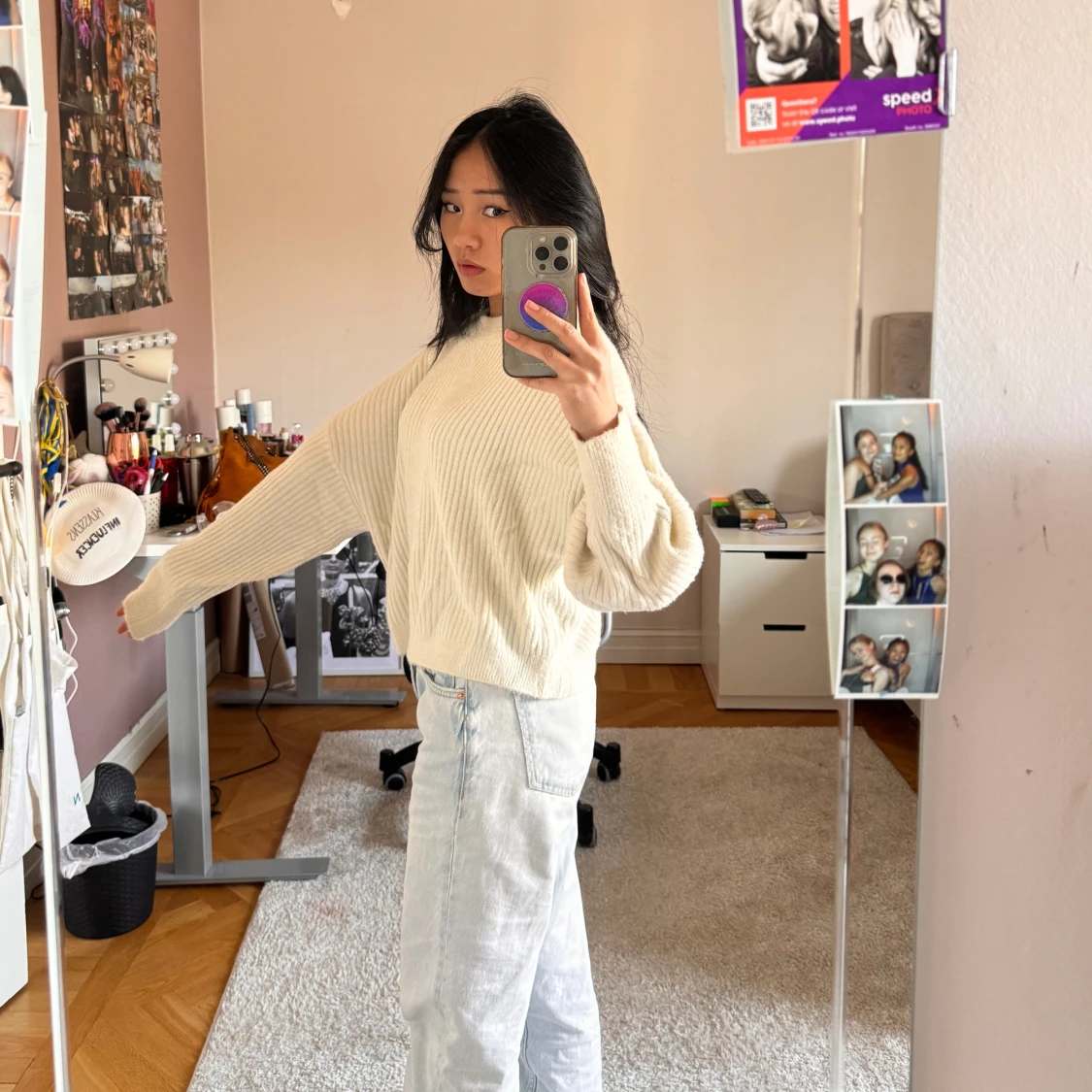 Vit stickad tröja från Pull&Bear - 2