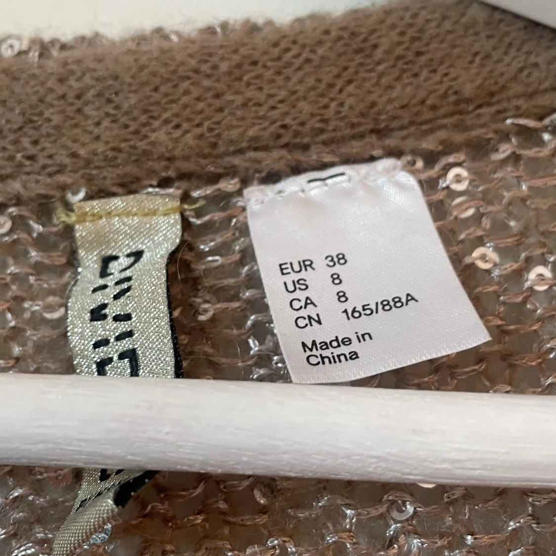 Beige glittrig kofta - 3