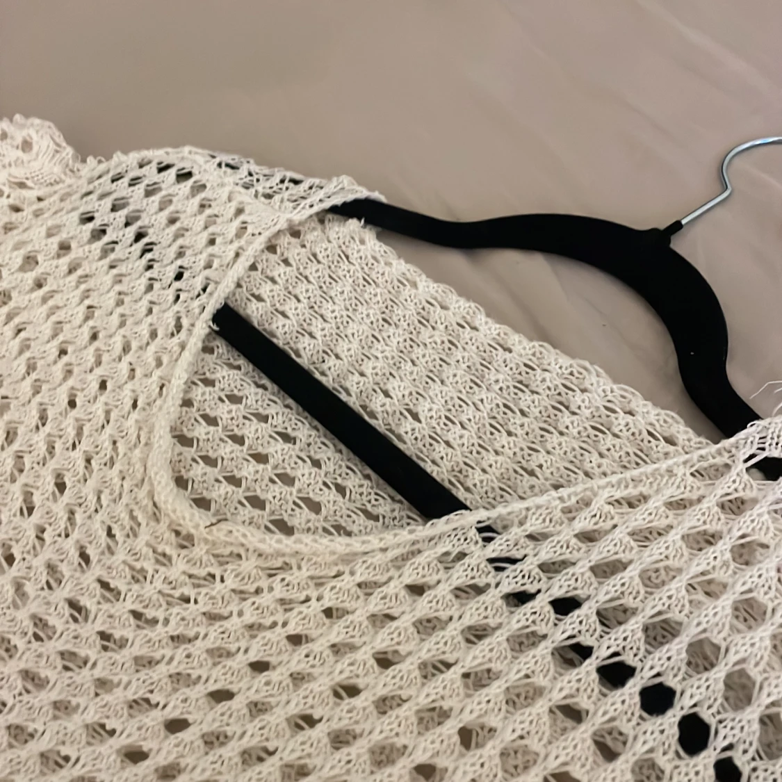 Vit stickad meshtröja från SHEIN - 2
