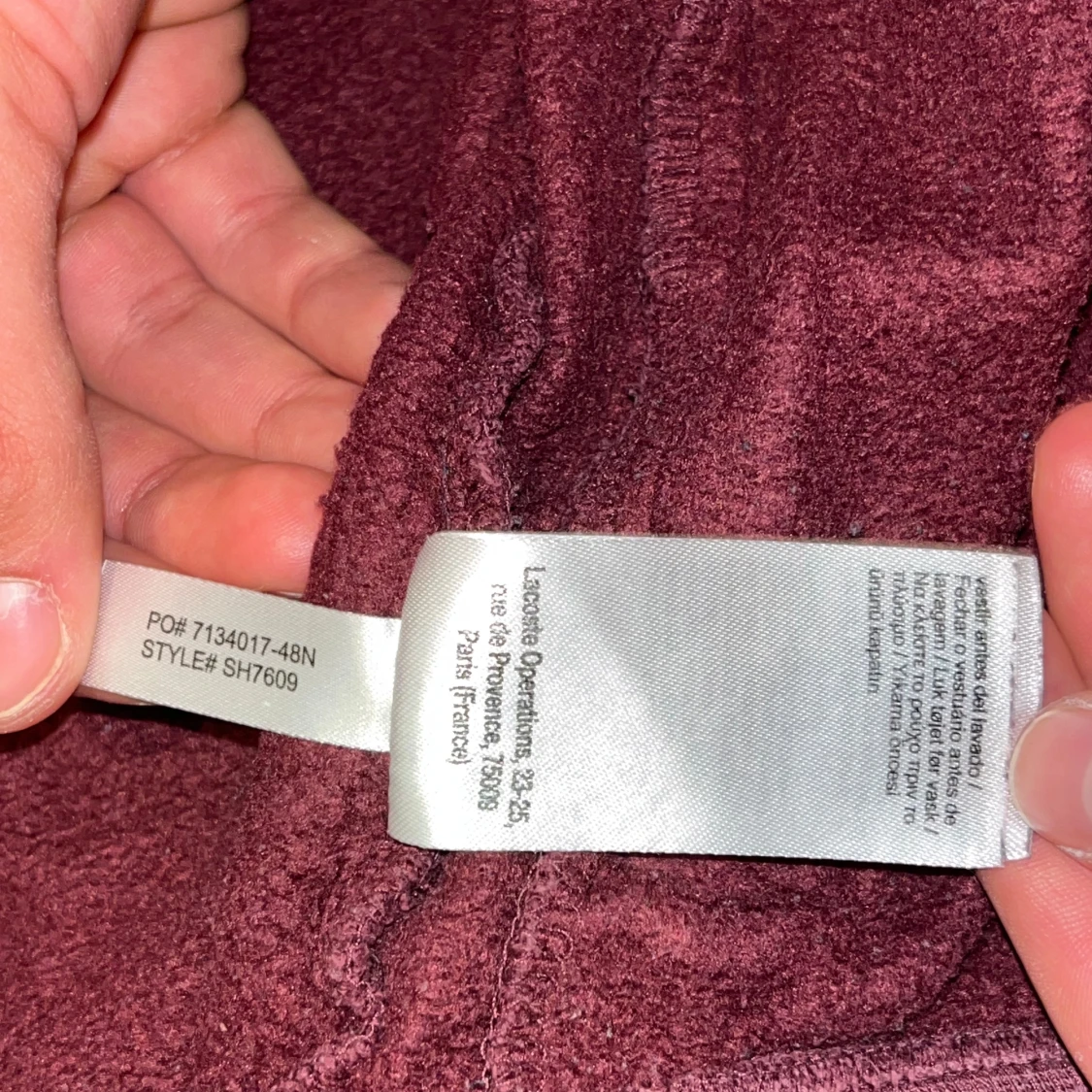 Vinröd hoodie från Lacoste med dragkedja - 3