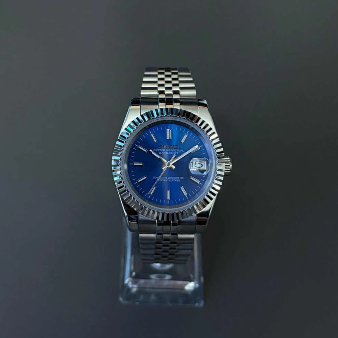 Seiko mod datejust blue dial  - 1