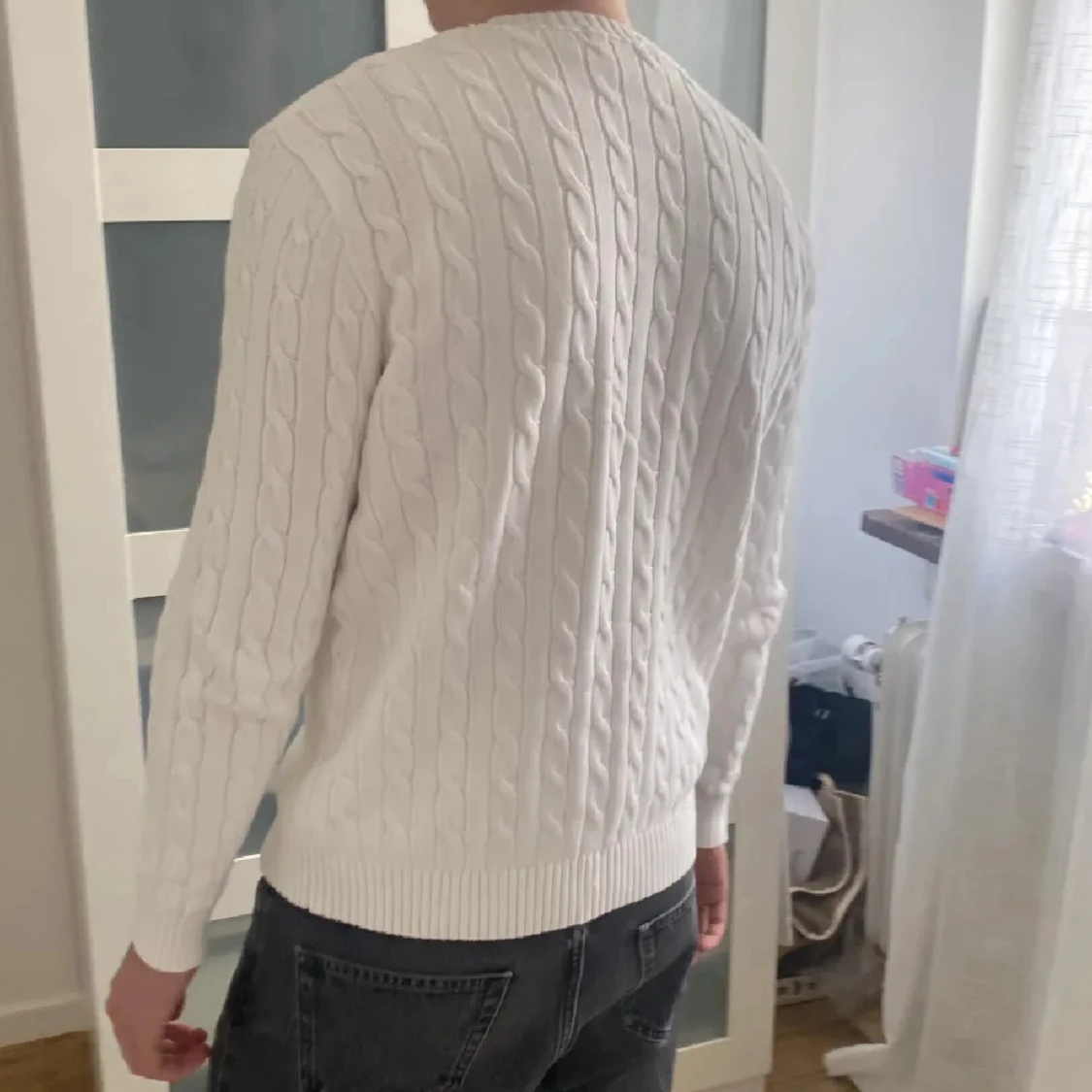 Vit kabelstickad tröja Polo Ralph Lauren - 1