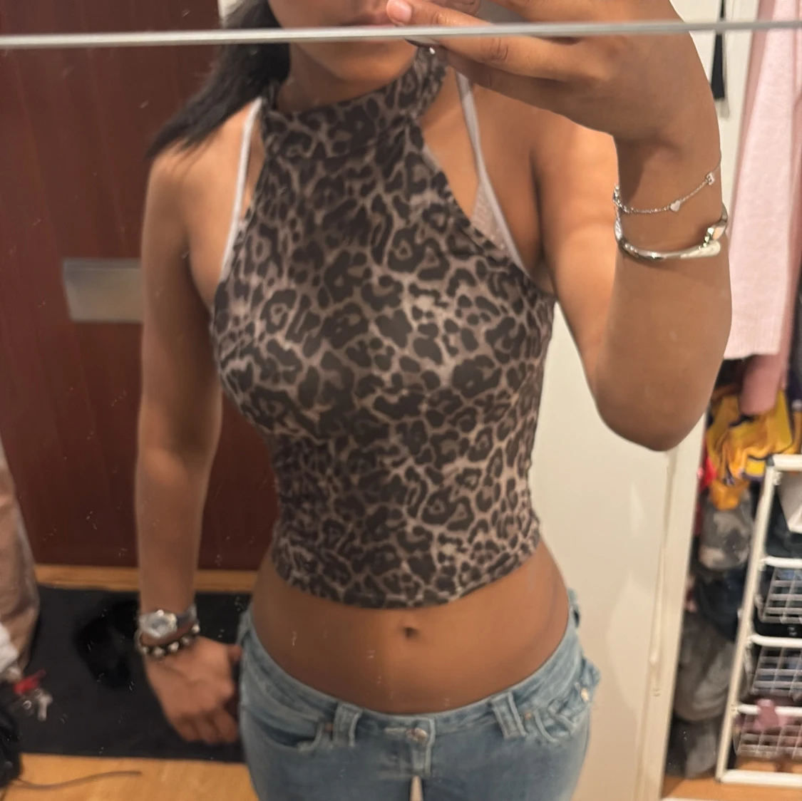 Leopardmönstrad croppad linnetopp - 1