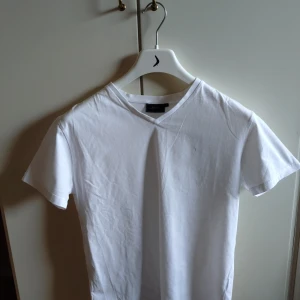 Boomerang vit herr t-shirt storlek M  - Vit t-shirt med V-ringning.Observera att det finns ett litet hål på framsidan. Galge ingår ej.