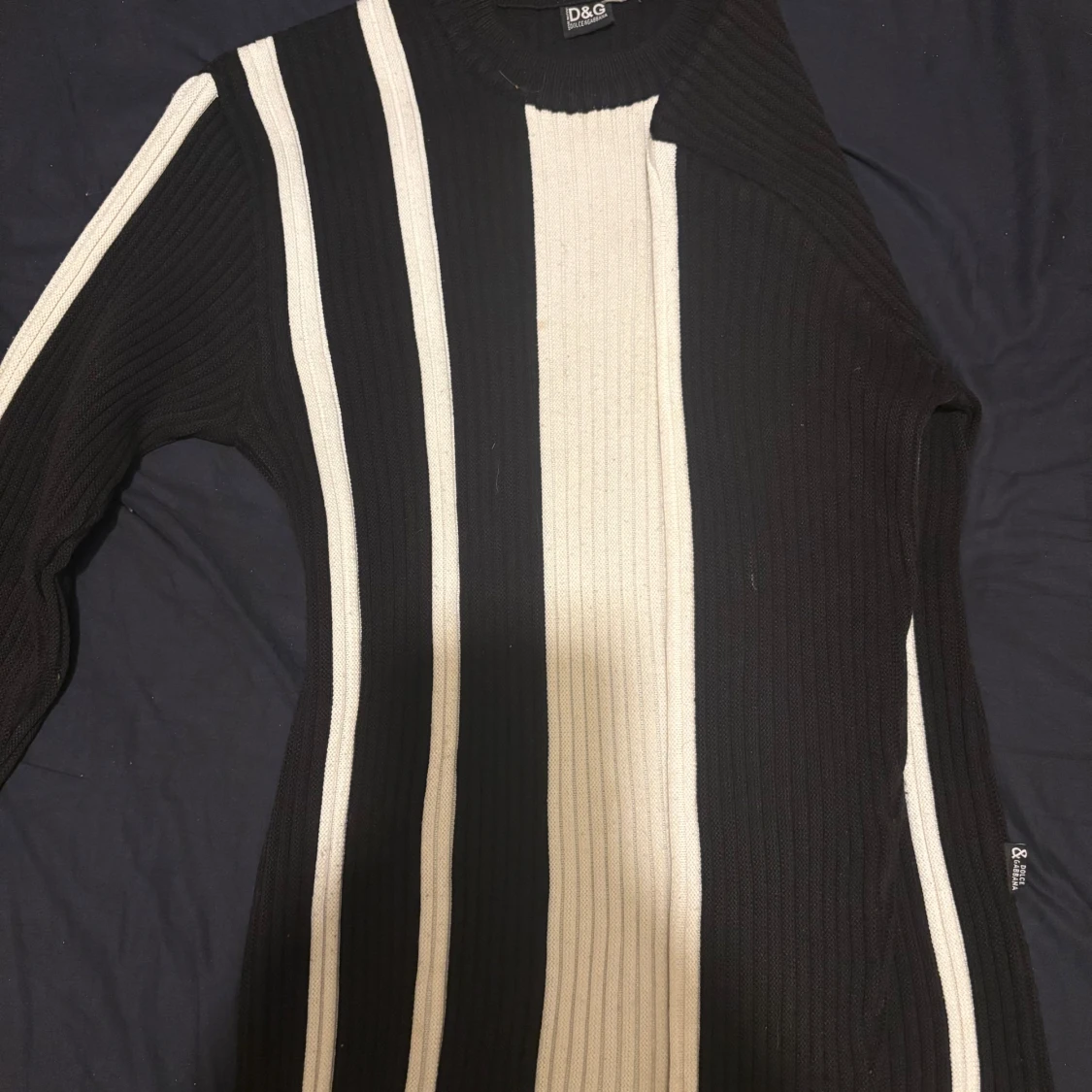 Randig svartvit stickad tröja D&G - 1