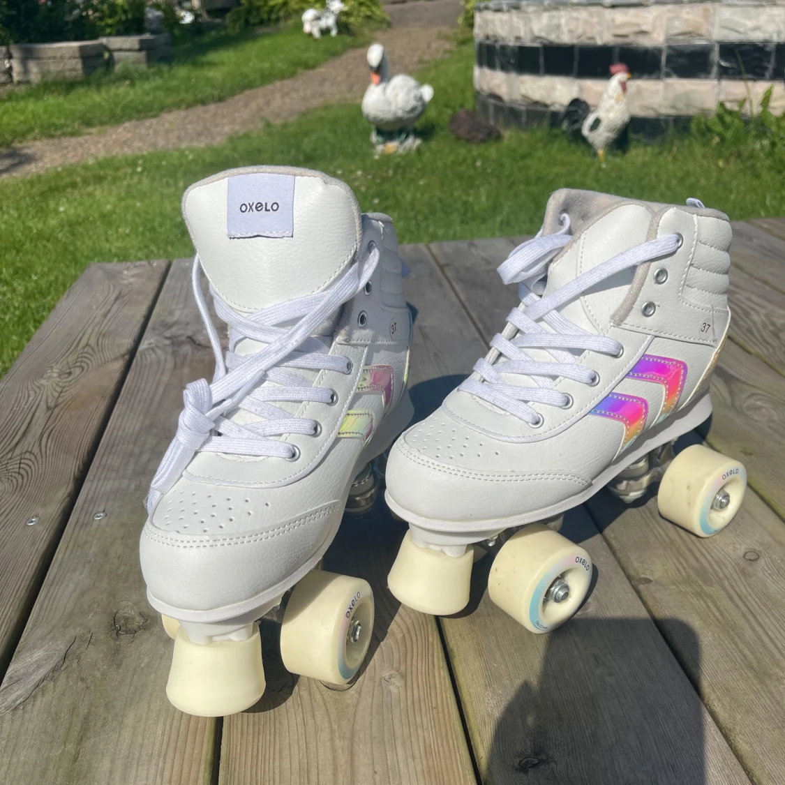 Vita rullskridskor från Oxelo, strl 37