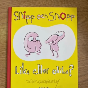 Snipp och Snopp: Lika eller olika? - En barnbok som utforskar temat om att se olika ut men ändå vara lika. Boken är färgglad med illustrationer av figurerna Snipp och Snopp, och riktar sig till yngre läsare för att förklara mångfald och likheter på ett enkelt sätt.