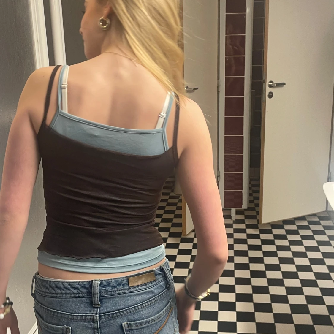  ribbad dubbellinnetopp - 1