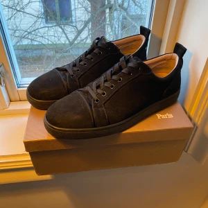 Svarta Louboutins - Säljer ett par feta loubs i strl 45. Skulle säga att de är i 7/10 skick och skulle kunna se riktigt bra ut med en liten tvätt. Skriv för fler bilder!