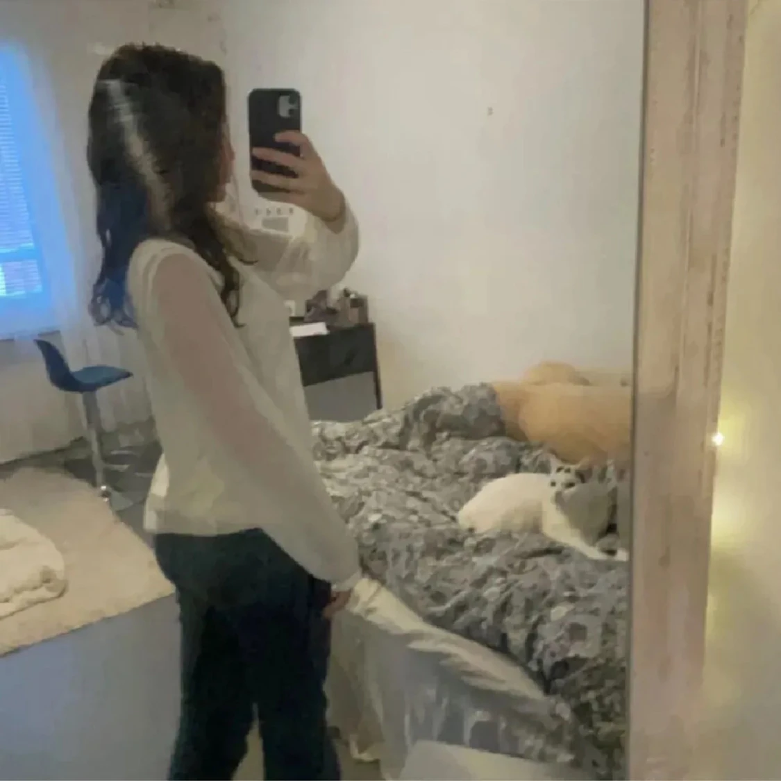 Vit långärmad blus från Zara  - 1