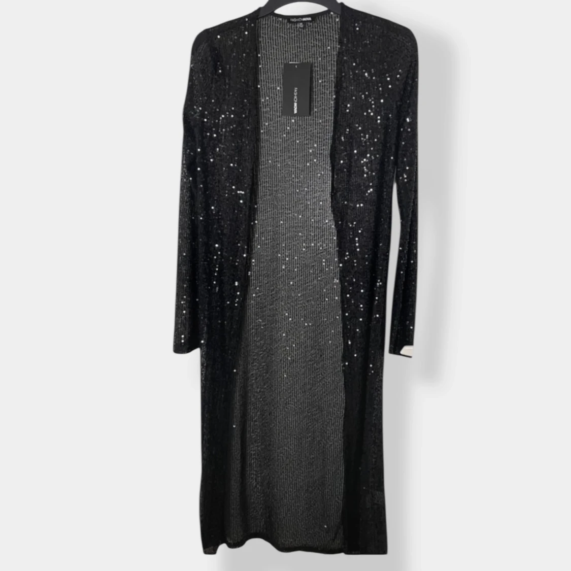 Svart paljett kofta Fashion Nova