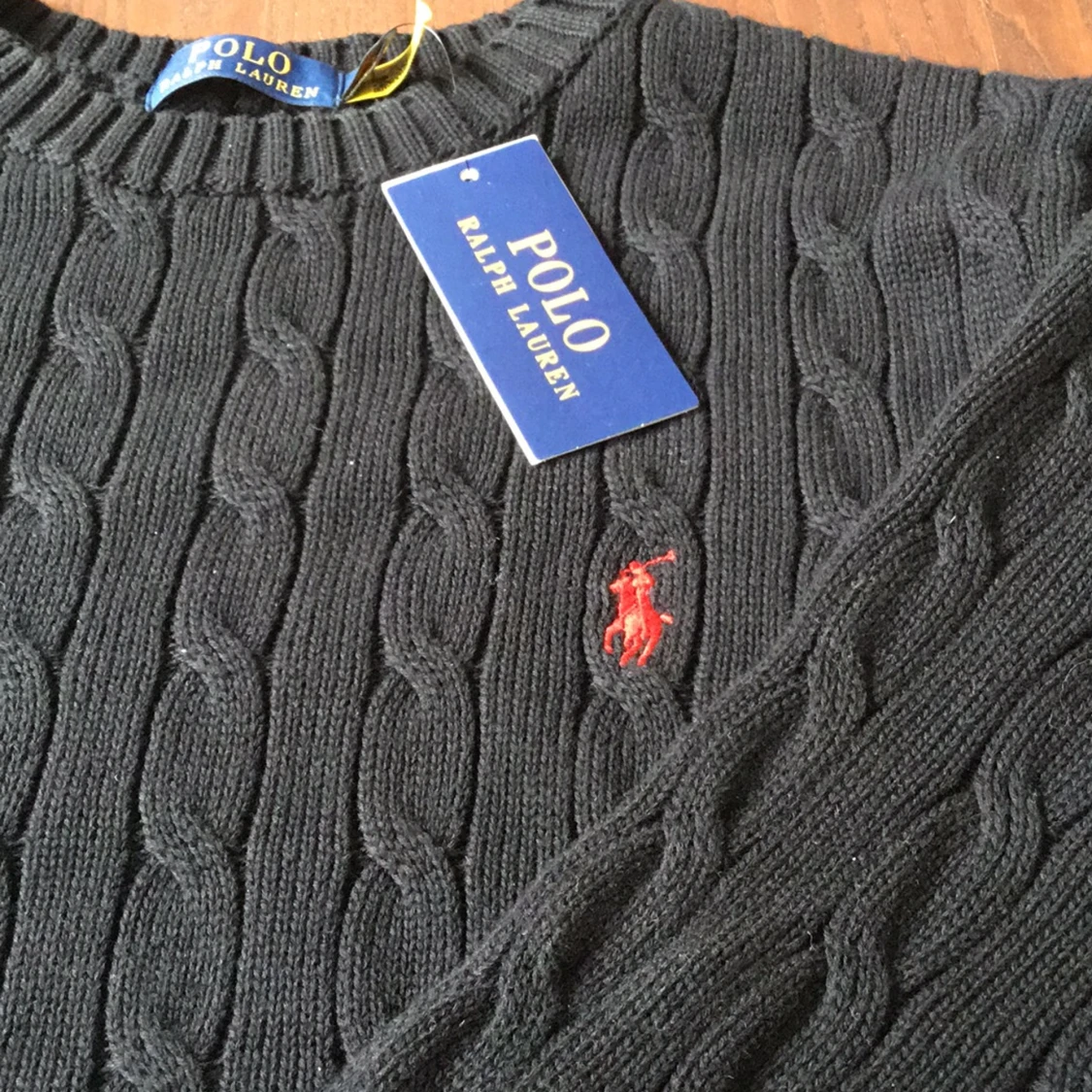 Svart kabelstickad tröja Polo Ralph Lauren - 1