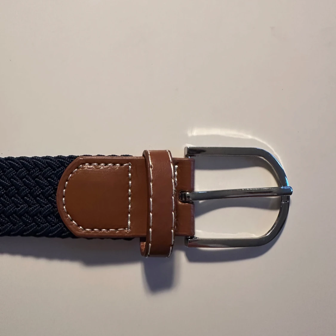 Mörkblå flätat bälte 100cm - 1