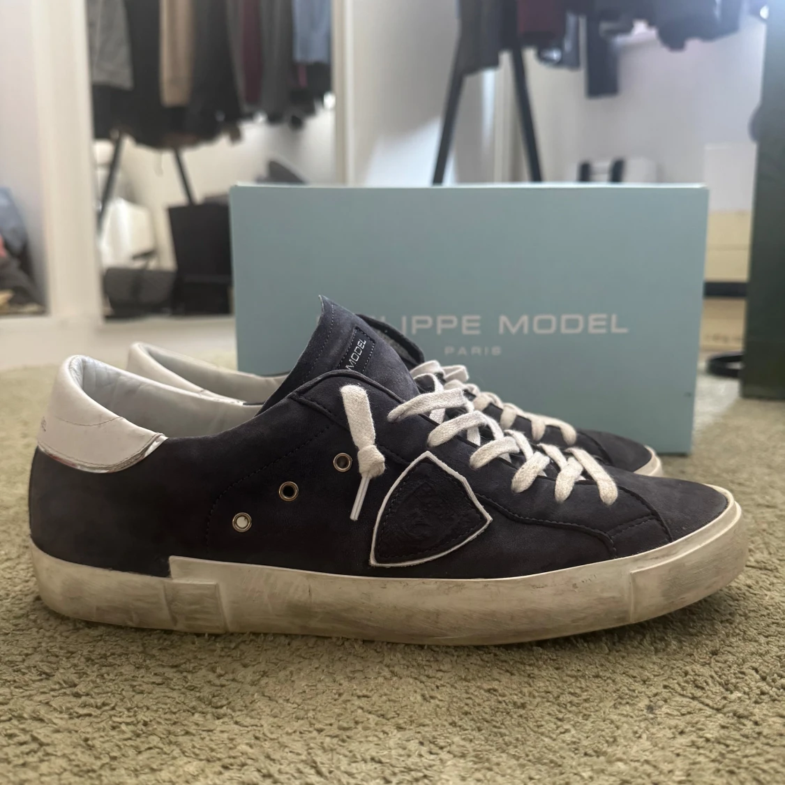 Philippe Model blå sneakers mocka