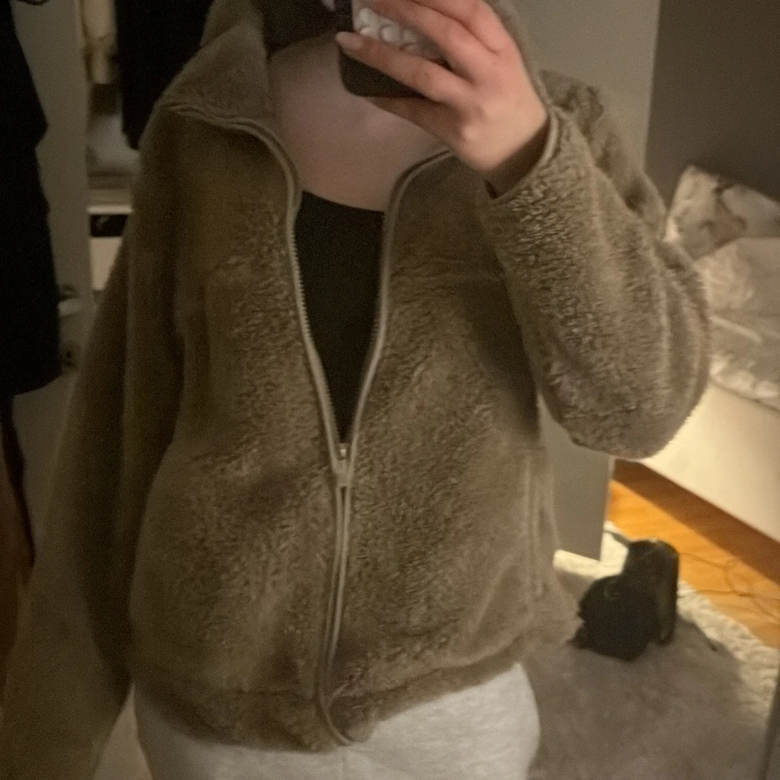 Beige teddyjacka - 1
