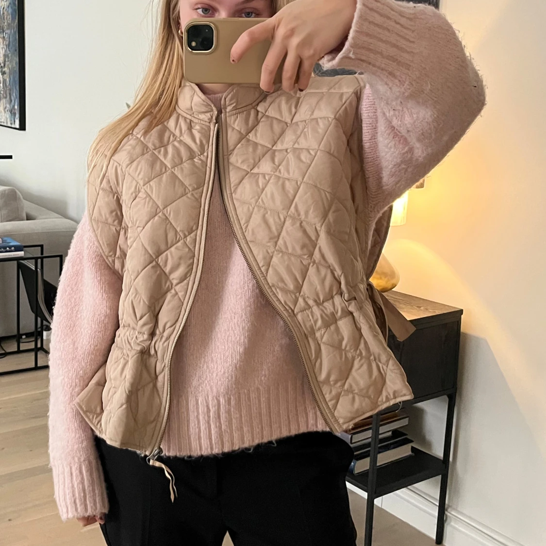 Beige quiltad väst - 1