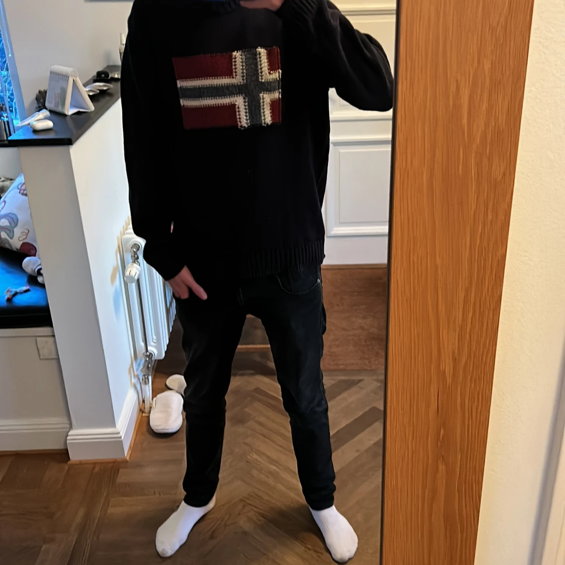 Mörkblå stickad tröja från Napapijri