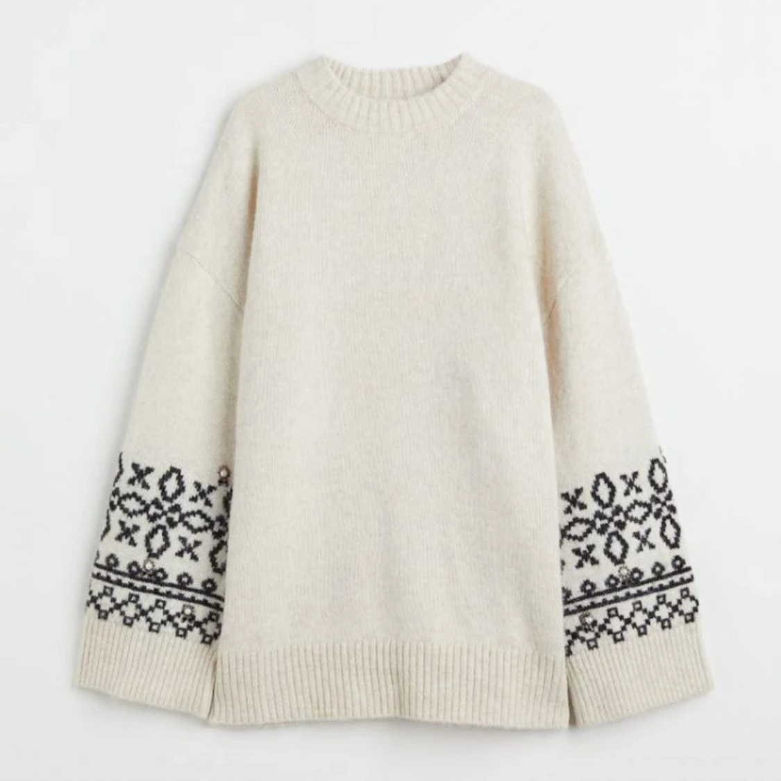 Vit stickad tröja från H&M