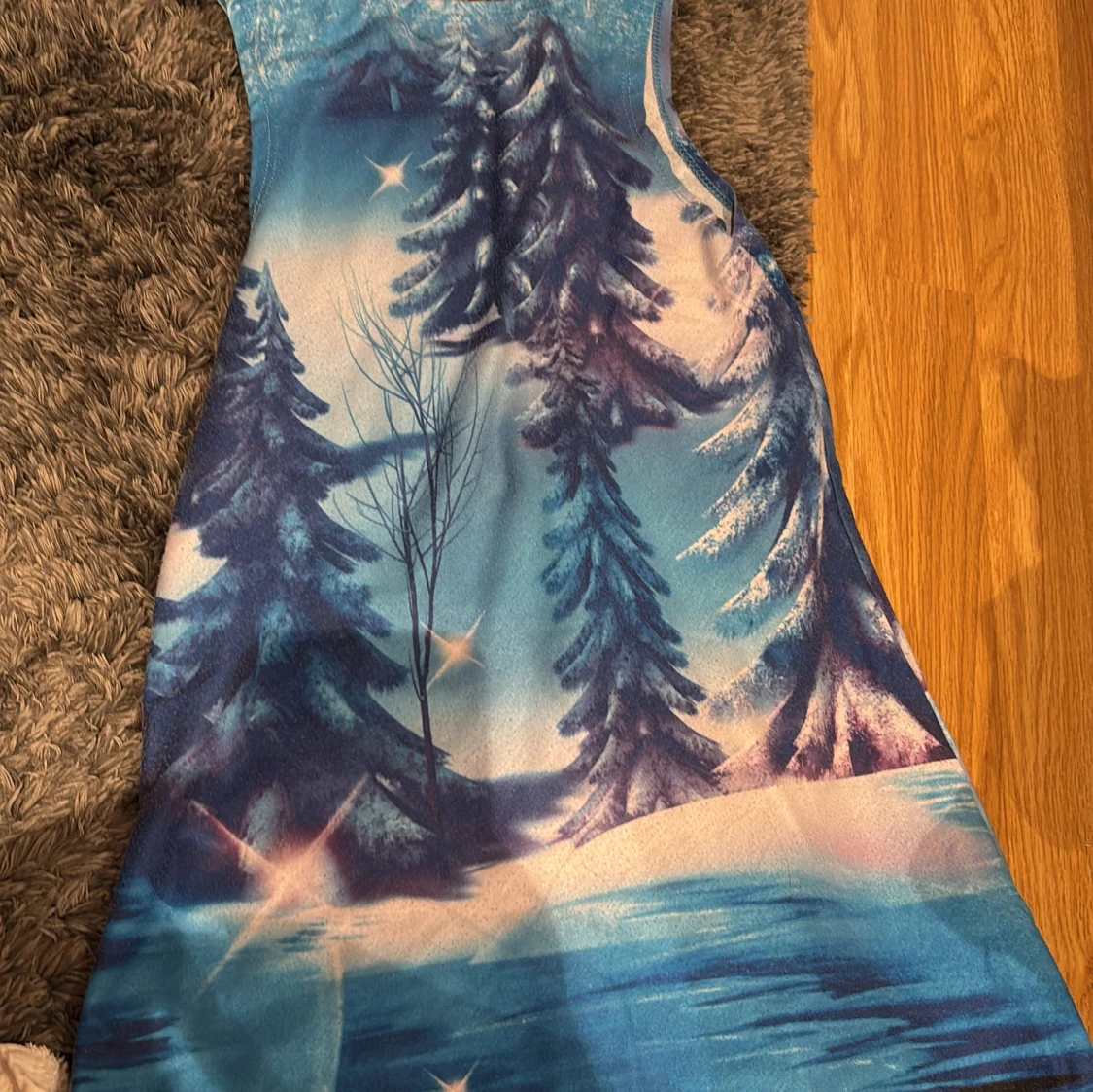 Blå ärmlös klänning med Frozen-motiv - 1