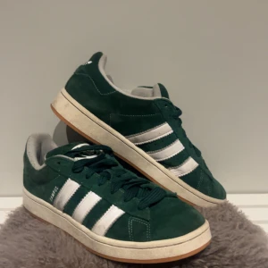 Adidas Campus gröna strl 42 - Säljer ett par gröna Adidas Campus som är använda i max en månad, som nya! Kartongen finns inte tyvärr.