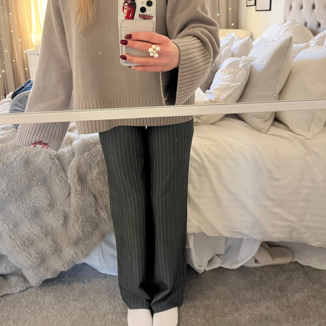 Randiga kostymbyxor - 2