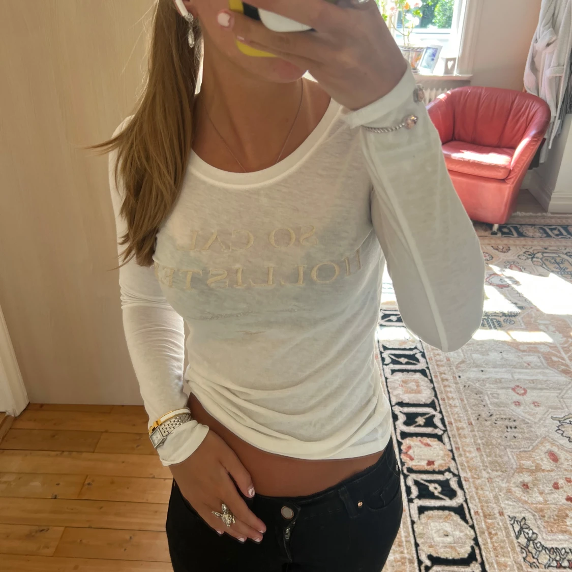 Vit långärmad tröja från Hollister - 1