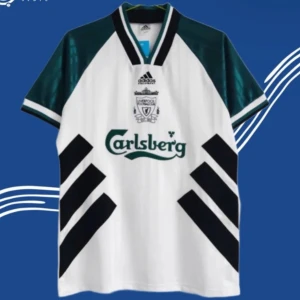 Liverpool Adidas fotbollströja vit/grön 1993 - Specifikationer för Liverpool 1993 White Classic Football Tröja: Produkttyp: Sporttröja Produktklassificering: Klassiska tröjor Material: 100% polyester Storlekar: Finns i alla storlekar (S till 2XL) Färg: Vit Längd: Kort till midjan Namn- och nummertryck tillgängligt Spelarkategori: Sitter tajt mot kroppen. Beställ en större storlek om du föredrar en lösare passform.              För tvättinstruktioner kom privat