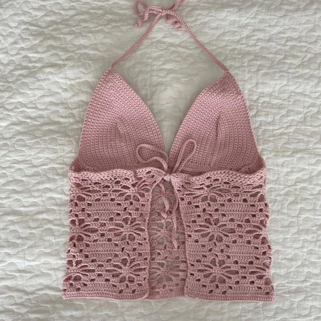 Virkad halternecktopp - 1