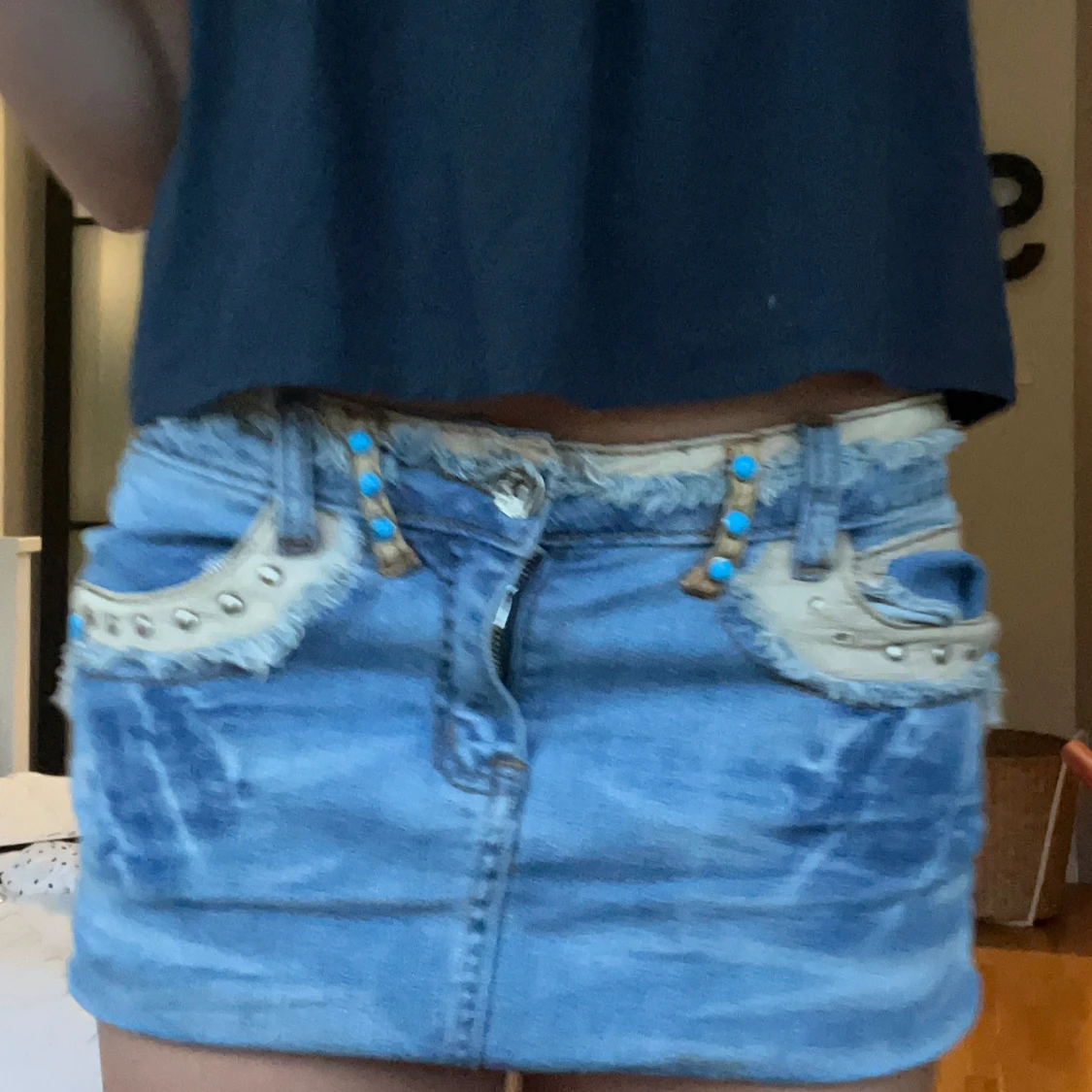 Jeanskjol med detaljer  - 2