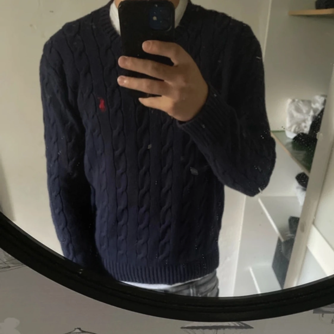 Marinblå stickad tröja Polo Ralph Lauren - 4