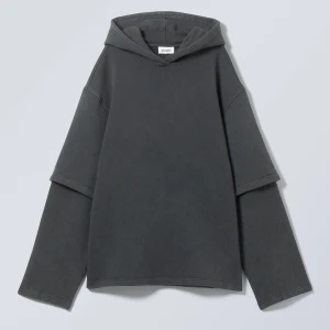 Oversize hoodie - Hoodie i oversize boxy fit, modern stil. Askig mörkblå/mörkgrå. Nypris: 599 kr. 