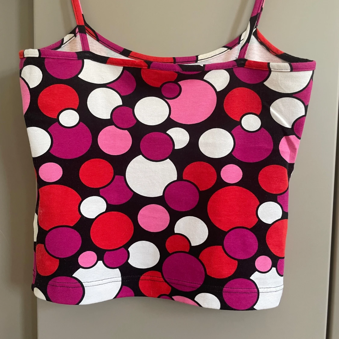 Färgglad prickig linnetopp - 1