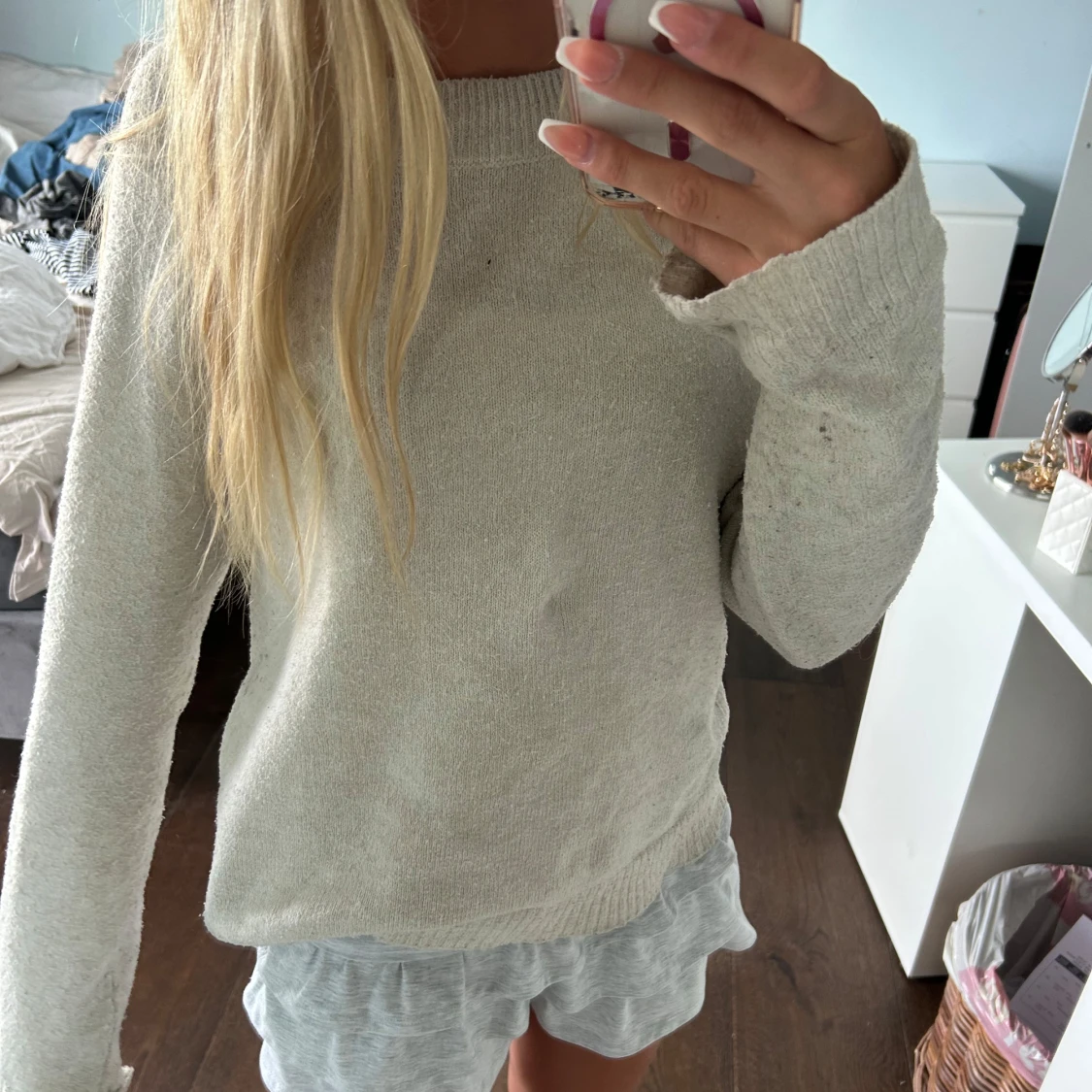 Beige stickad tröja💞 - 1