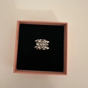 Silverfärgad ring med taggar - Säljer en snygg, trendig, silverfärgad ring med taggar. Passar till allt och är en perfekt vardagsaccessoar.