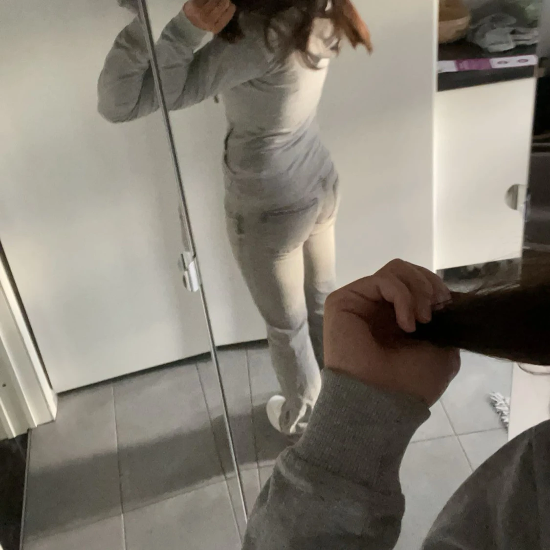 Gråa bootcut jeans - 1