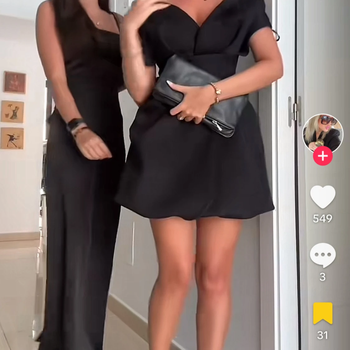 Svart offshoulder klänning - 3