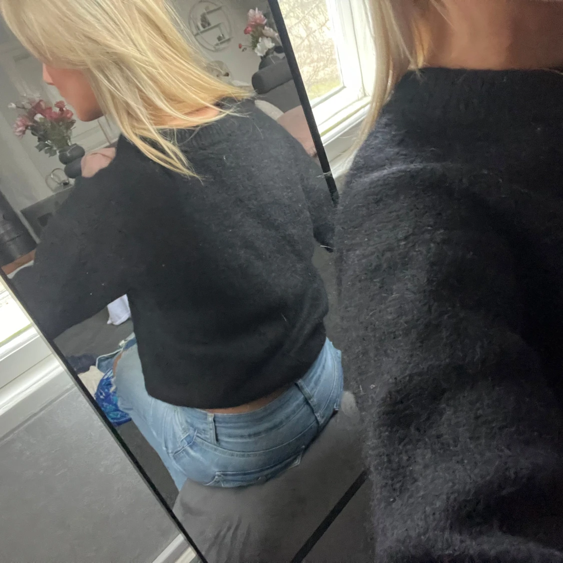 Svart stickad tröja - 1