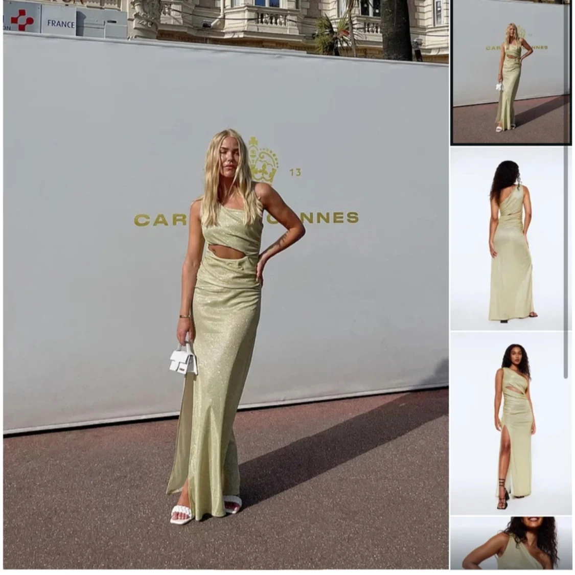 Guldglittrig oneshoulderklänning - 2