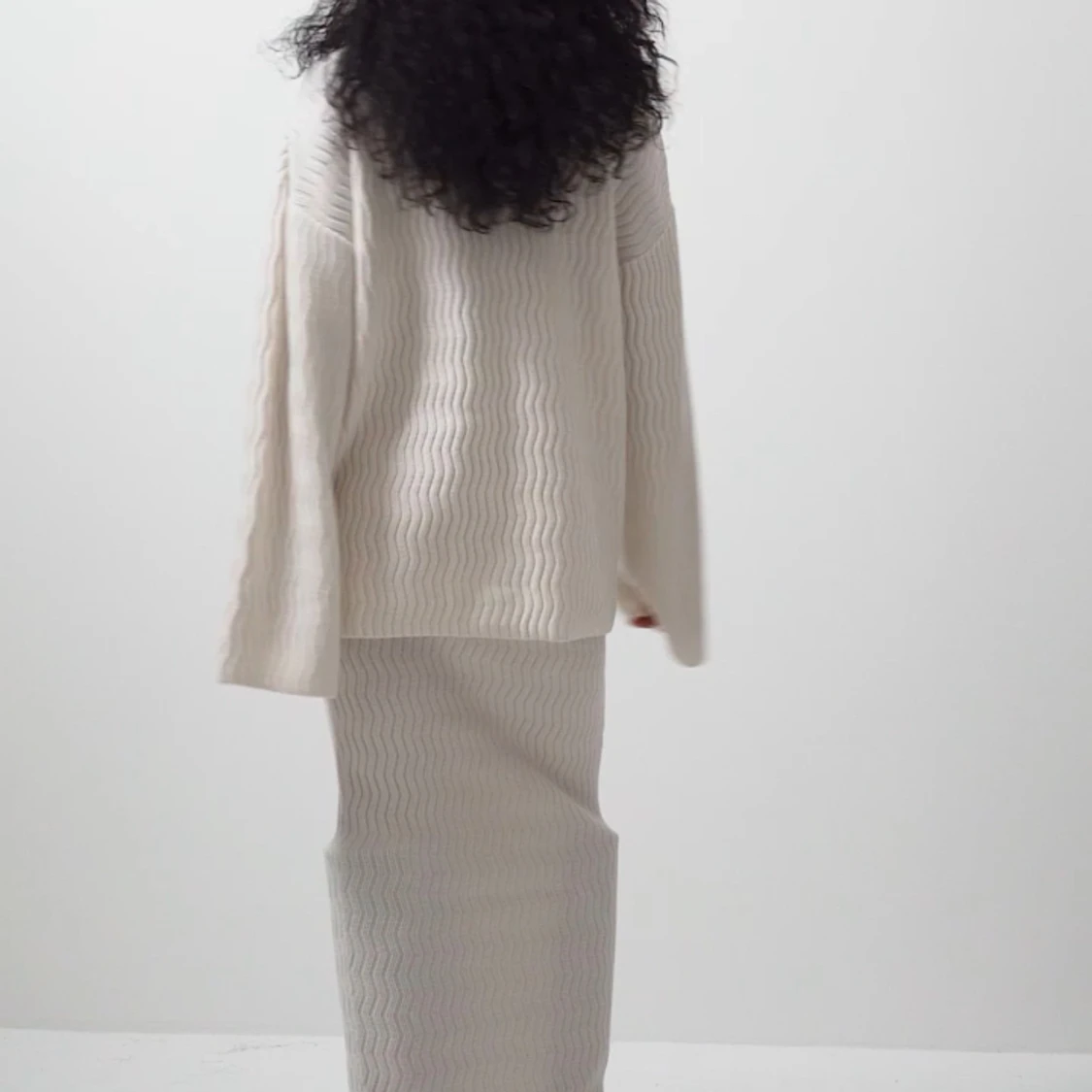 Vit stickat set  - 2