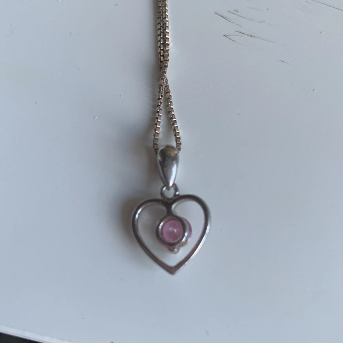 Silverhalsband med hjärthänge - 2