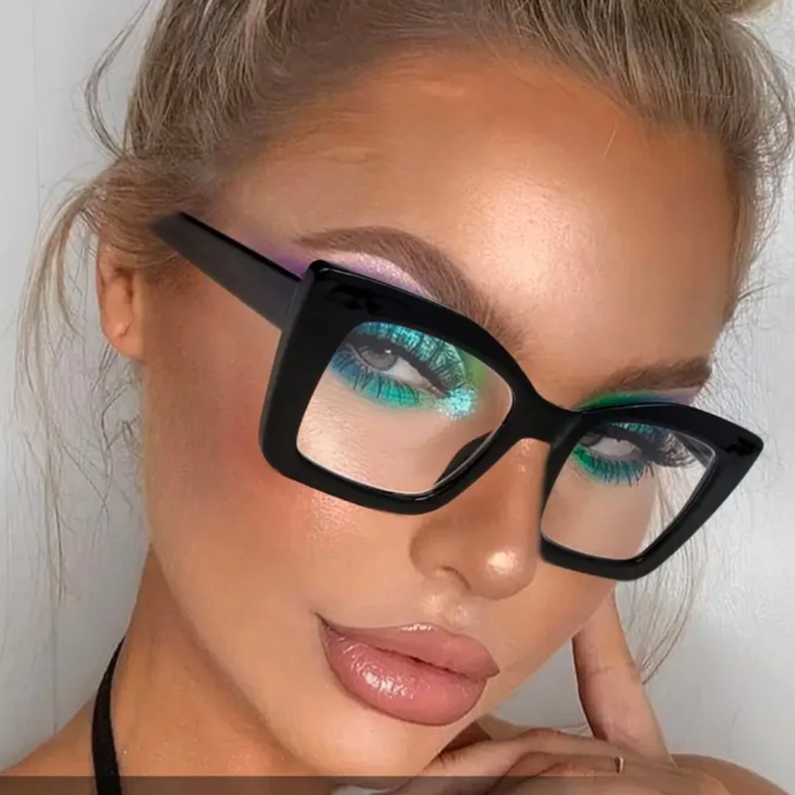 Trendy Svarta rektangulära glasögon - 2