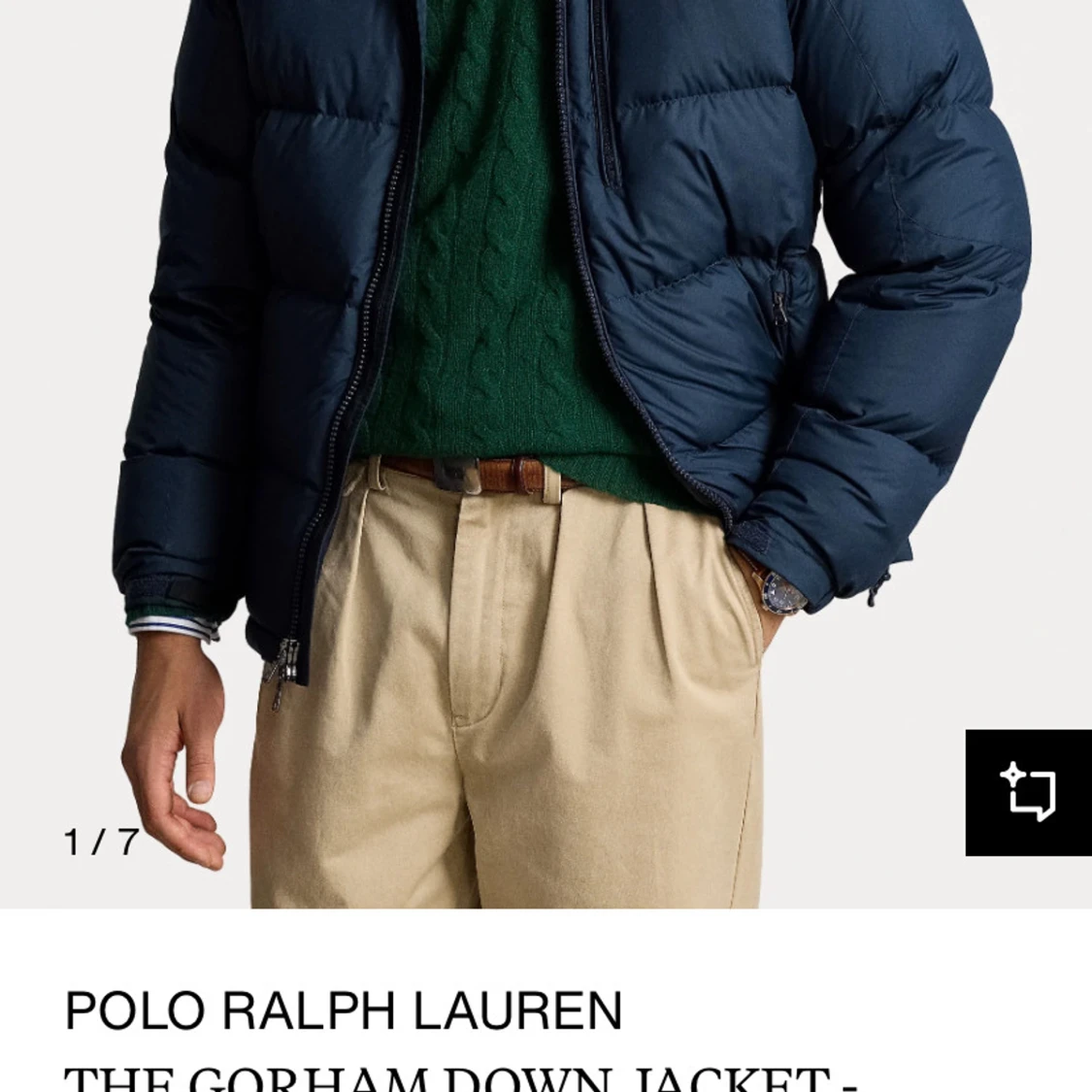 Mörk blå pufferjacka med dragkedja - 4