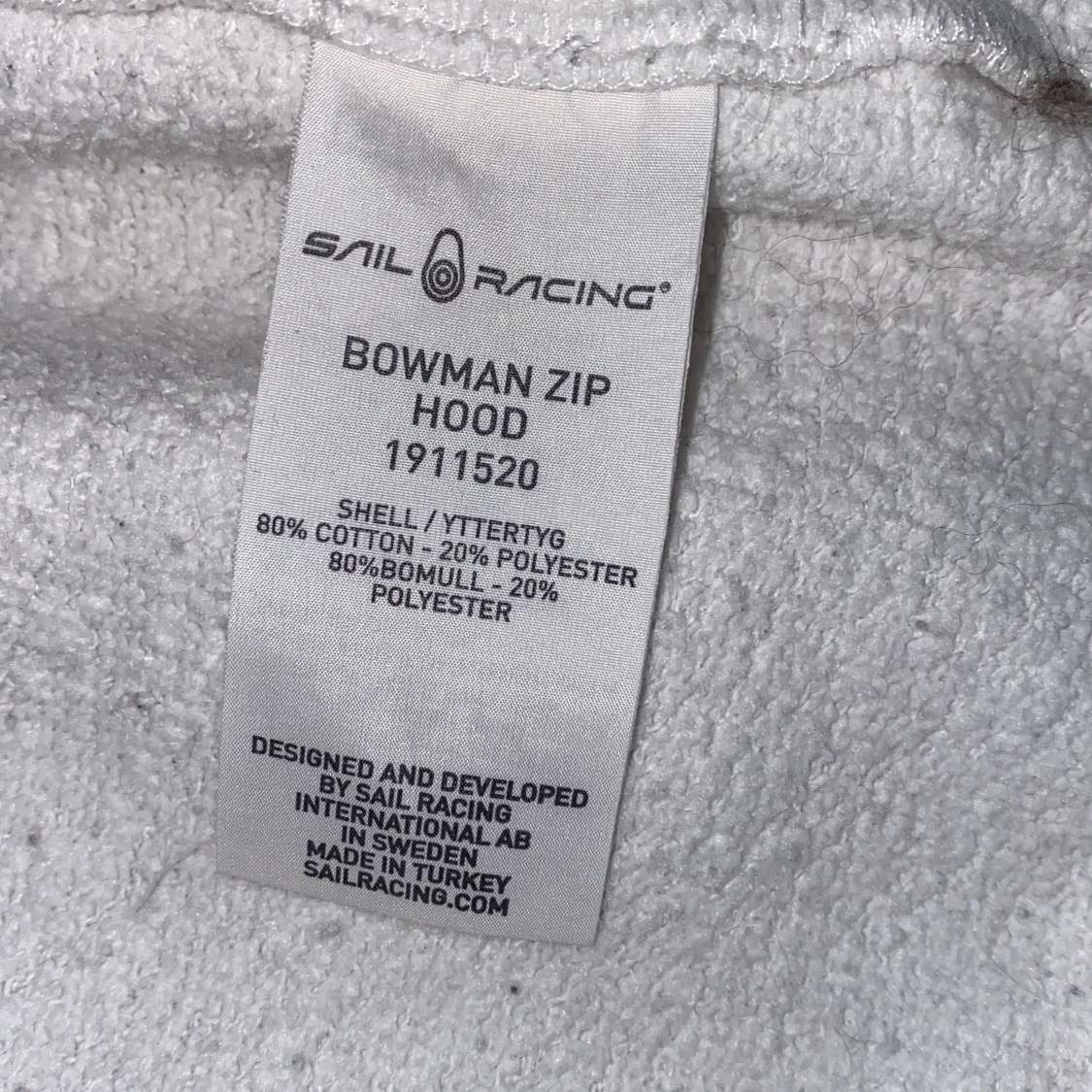 Vit hoodie från Sail Racing med dragkedja - 3