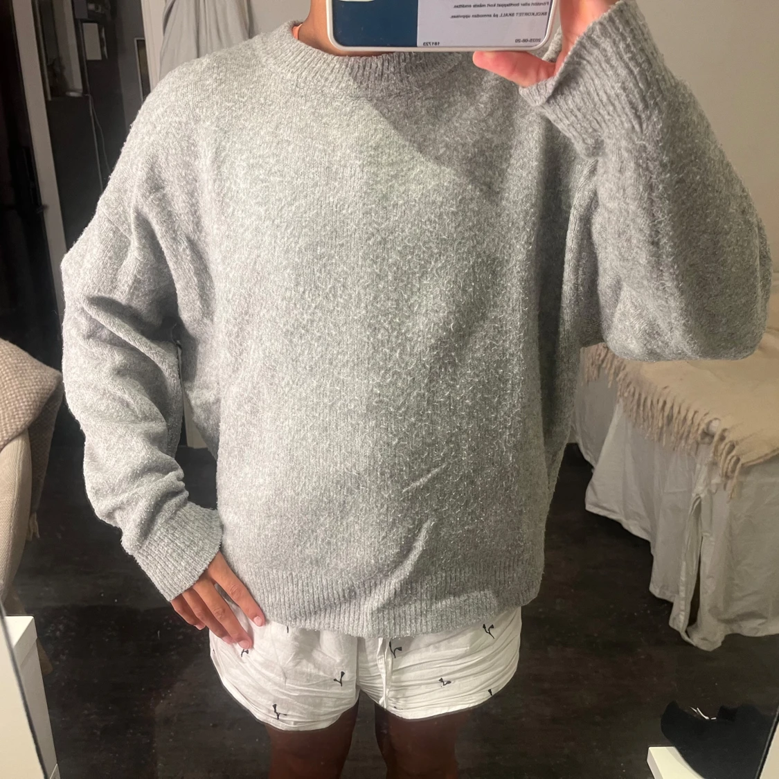 Grå stickad tröja från H&M