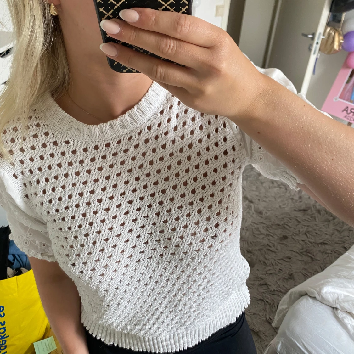 Vit stickad topp från Zara - 2